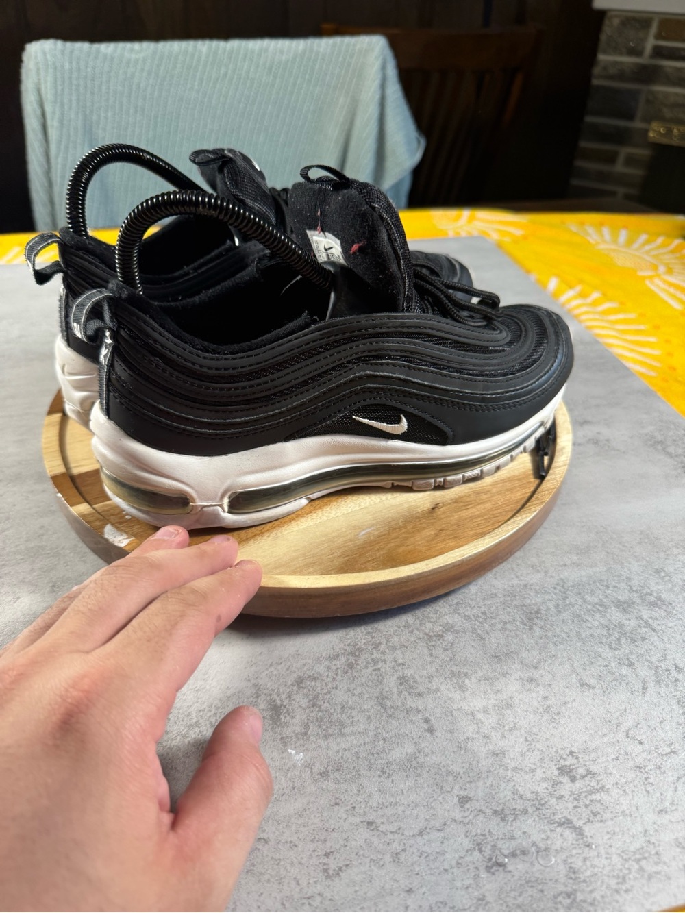 Nike Black and White Air Max 97 Sneakers. 6y/7.5 - Picture 2 of 7